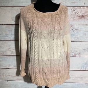 Chaps cable knit scoop neck sweater. NWT